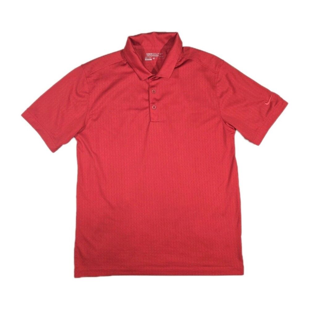 Nike Golf Tour Performance DriFit Polo Shirt Mens Medium Red Short Sleeve